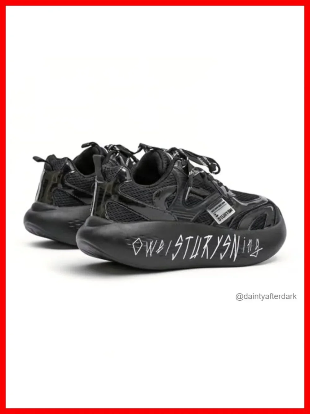 Chunky Platform Sneakers 2.3 Inch Height Incre Lace-Up Breathable Mesh Unisex